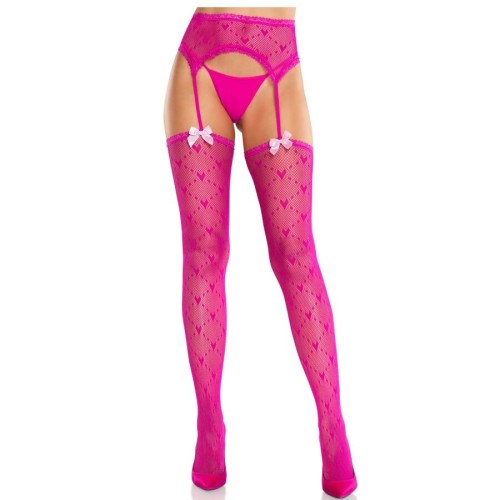 LEG AVENUE - HERZSTRÃMPFE MIT STRUMPFBÃNDERN MAGENTA